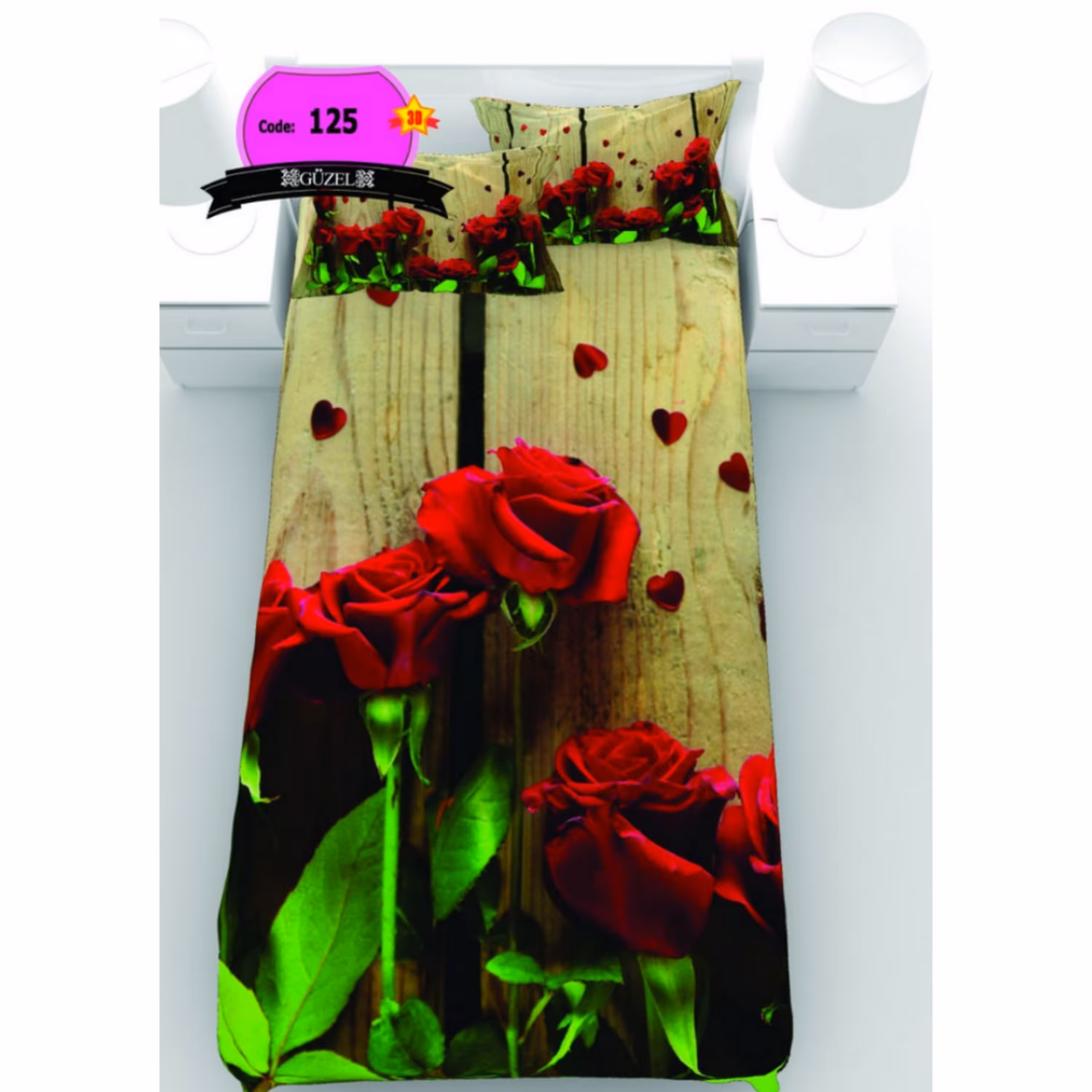 روتختی تک نفره سه بعدی برند گوزل -5 تکه -کد125