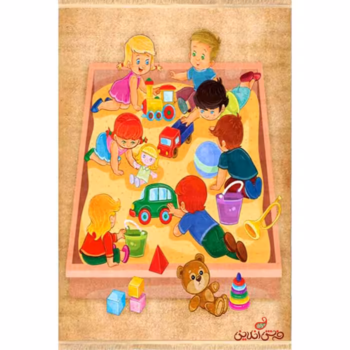 فرش ماشینی کودک کلاریس طرح بازی کودکان کد 100246