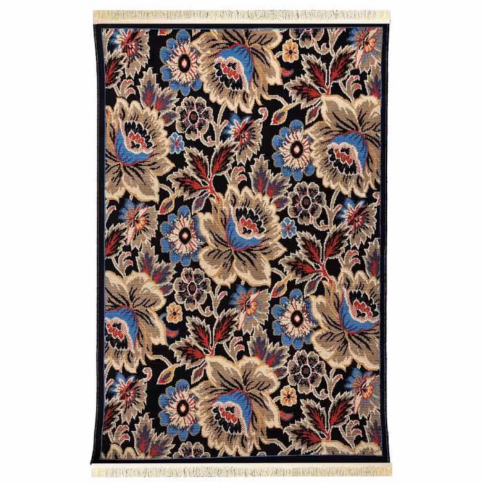 گلیم ماشینی یک و نیم متری  (1.5-1) -  طرح گل رز- فرش و گلیم جزیره