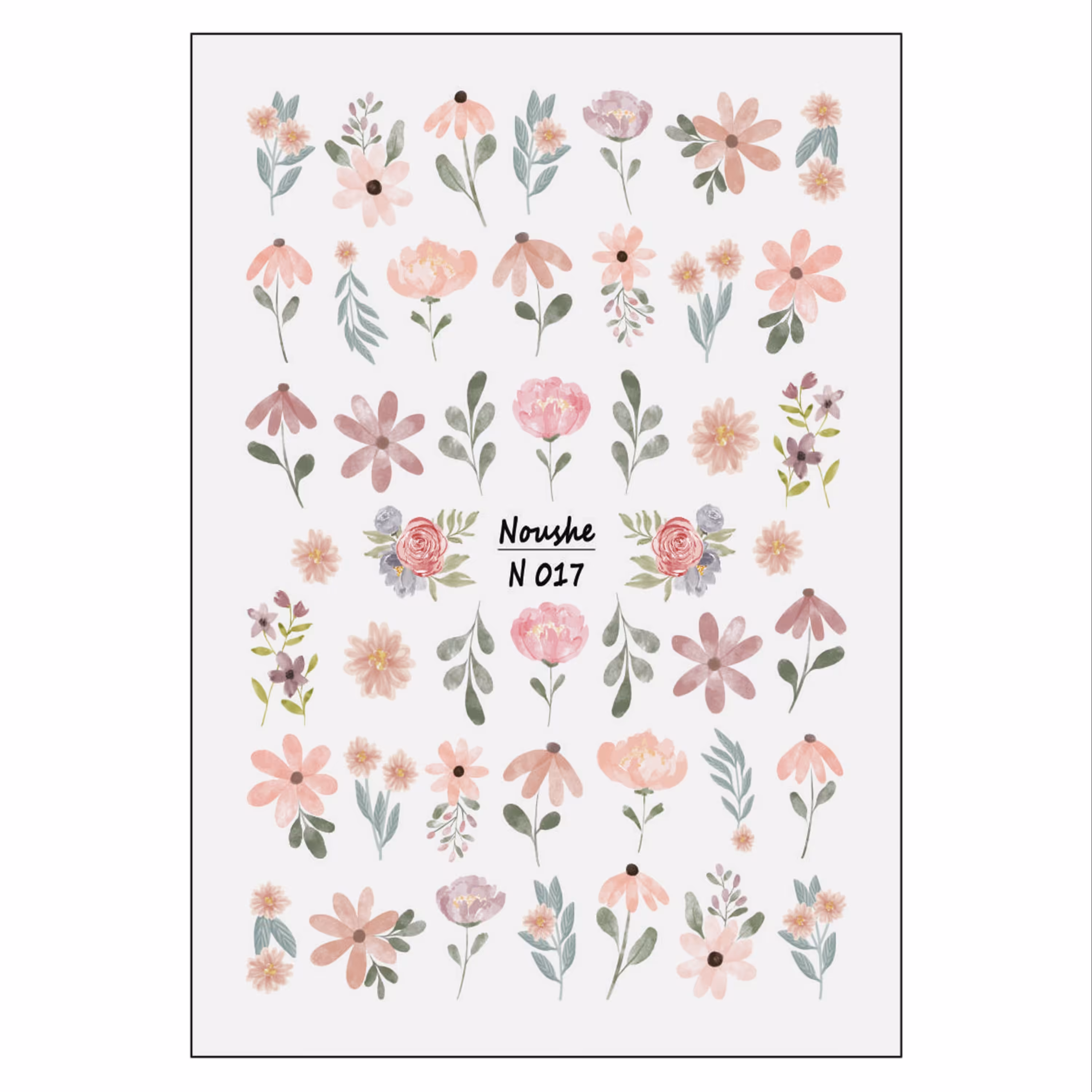 لنز ناخن نوشه مدل گل کد N017