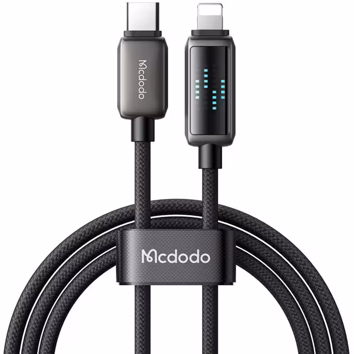 کابل شارژ سریع تایپ سی به لایتنینگ 36 وات 1.2 متری با قابلیت کارپلی و نمایشگر سرعت شارژ مک دودو CA-263