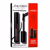 پک دو عددی ریمل مشکی و رژ لب جامد قرمز برند شیسیدو SHISEIDO