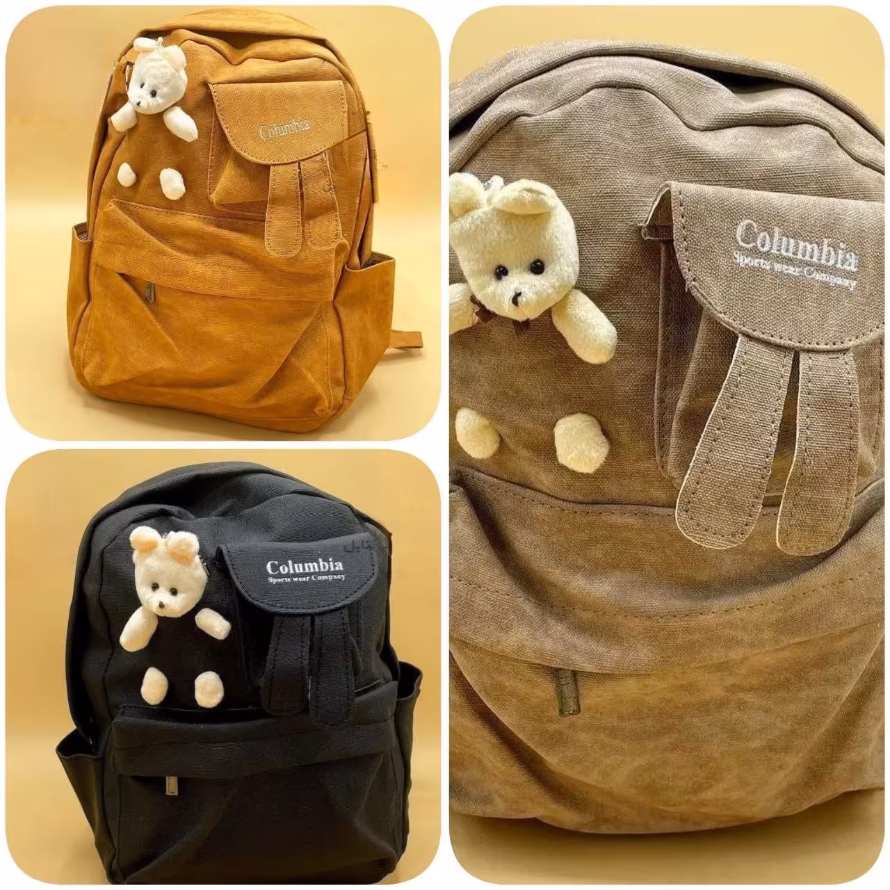 کوله دانش آموز مدل عروسکی جدید جنس چرم خیس در اندازه 35در 40