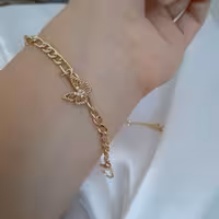 دستبند زنجیری آبکاری طلا برند اروپایی