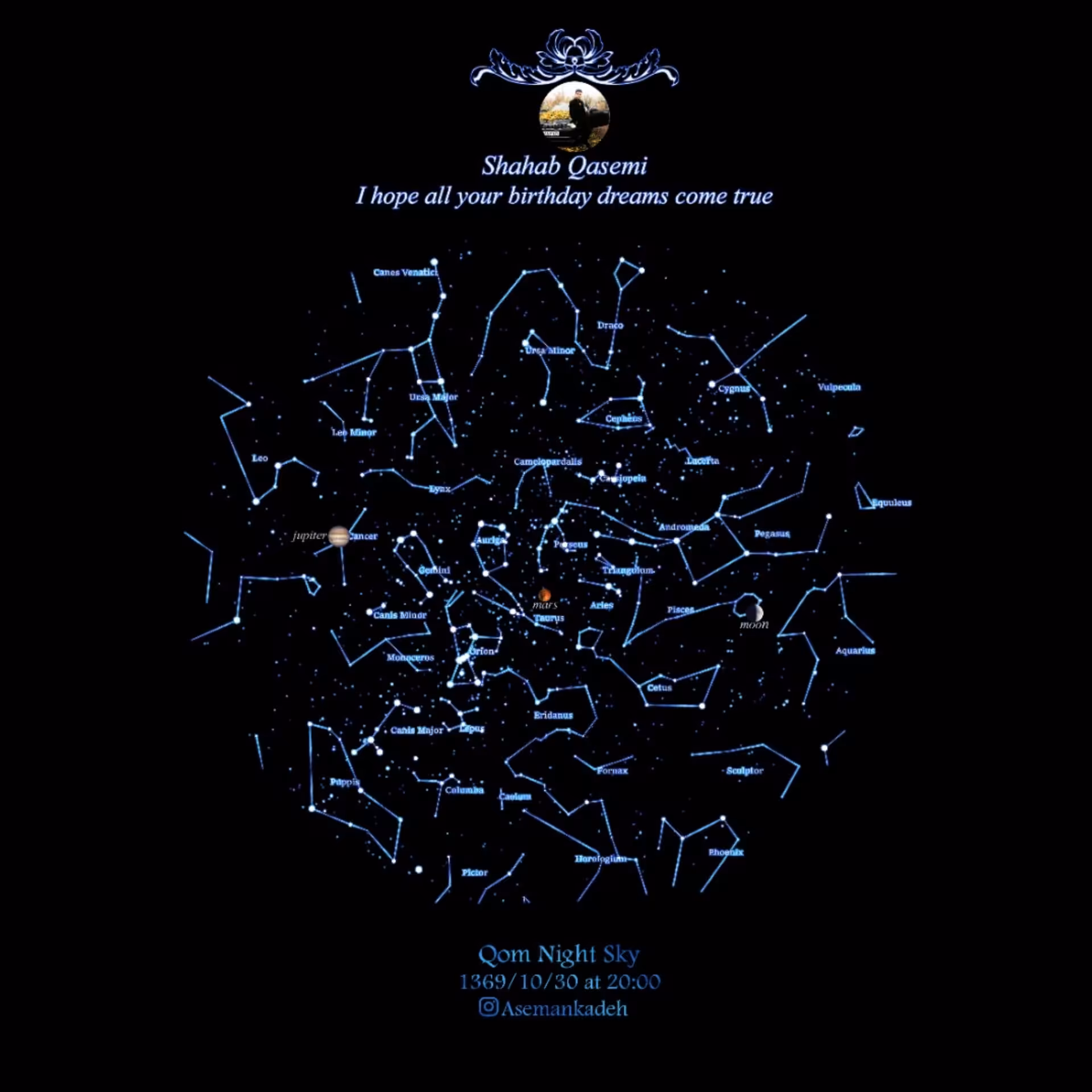 تابلو آسمان شب طرح سما (موزیکال)