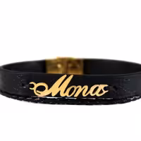 دستبندچرم باپلاک اسم 