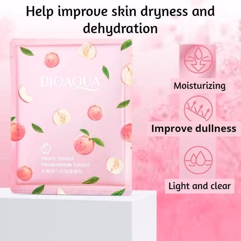 ماسک صورت ورقه ای هلو بیوآکوا ابرسان وجوانسازی پوست 