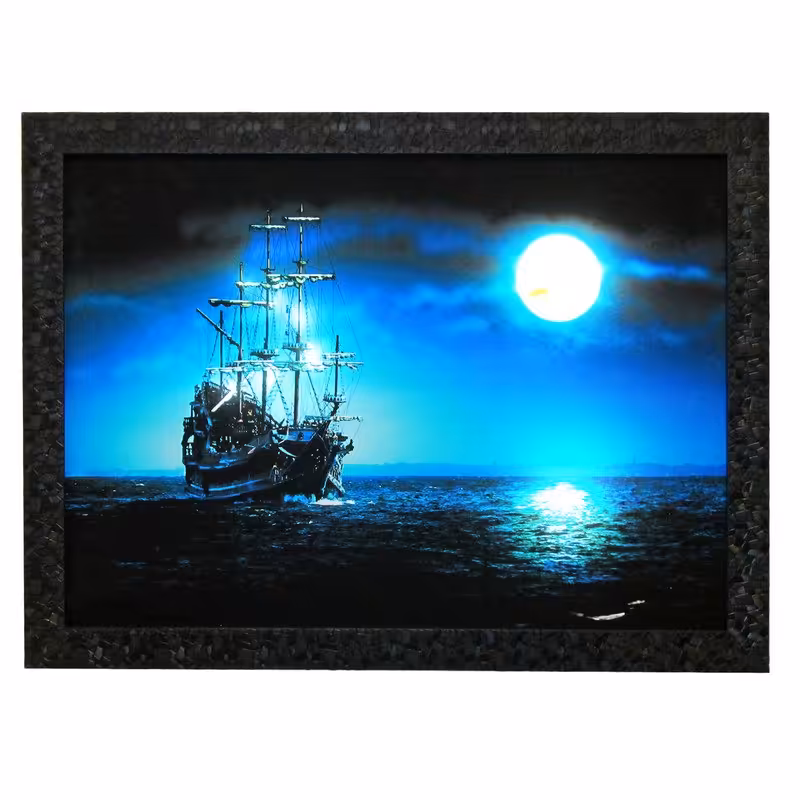 تابلو شب خواب نوری بک لایت سه بعدی ماه کشتی