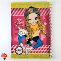 دفتر 80 برگ سیمی جلد طلقی  اپادانا طرح دختر کد 2384