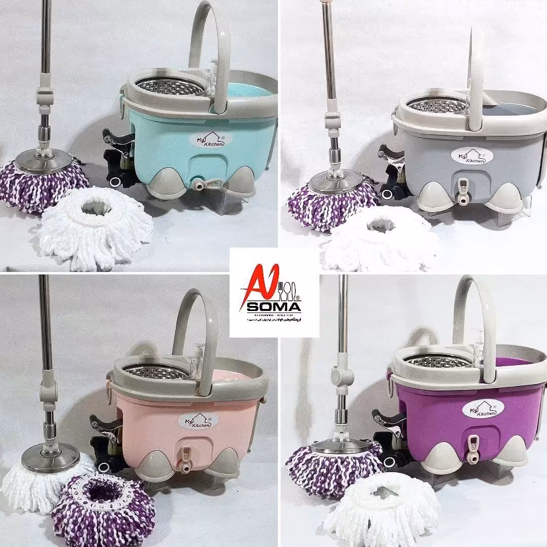 سطل و طی شور و زمین شور  چرخشی برند My kitchen با بهترین کیفیت و ارسال رایگان رنگ انتخابی 