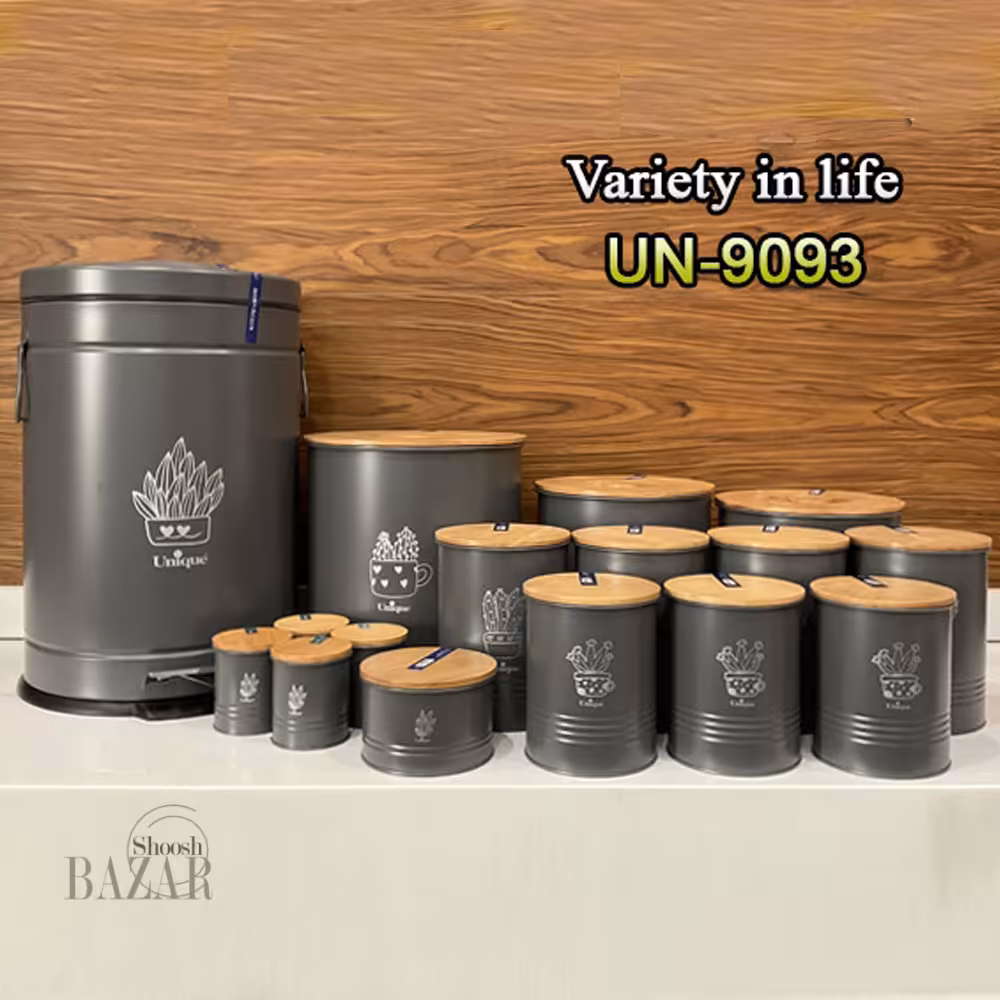 سرویس 16 پارچه فانتزی طوسی طرح کاکتوس یونیک کد 9093