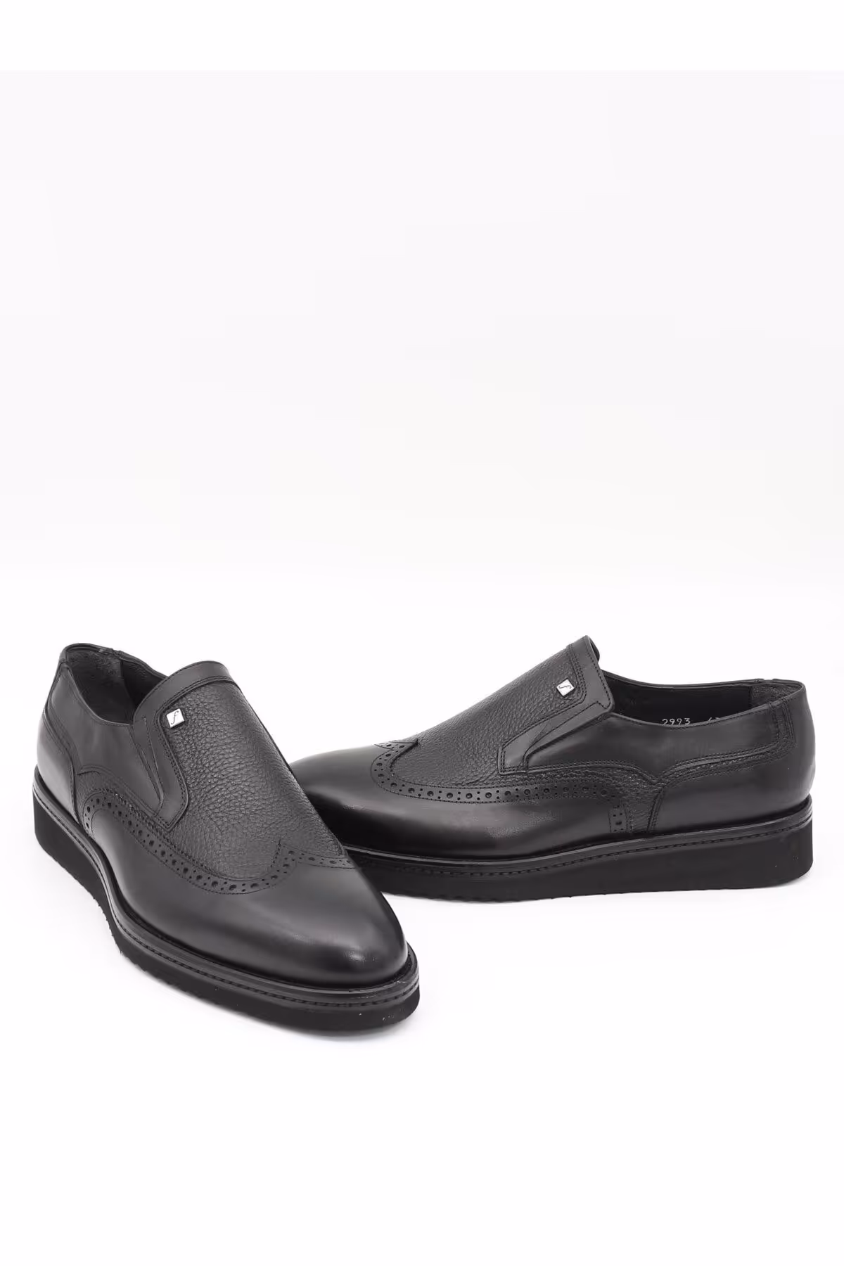 کفش های کژوال مشکی مردانه 2993 سیاه چرم واقعی EVA BASE Fosco