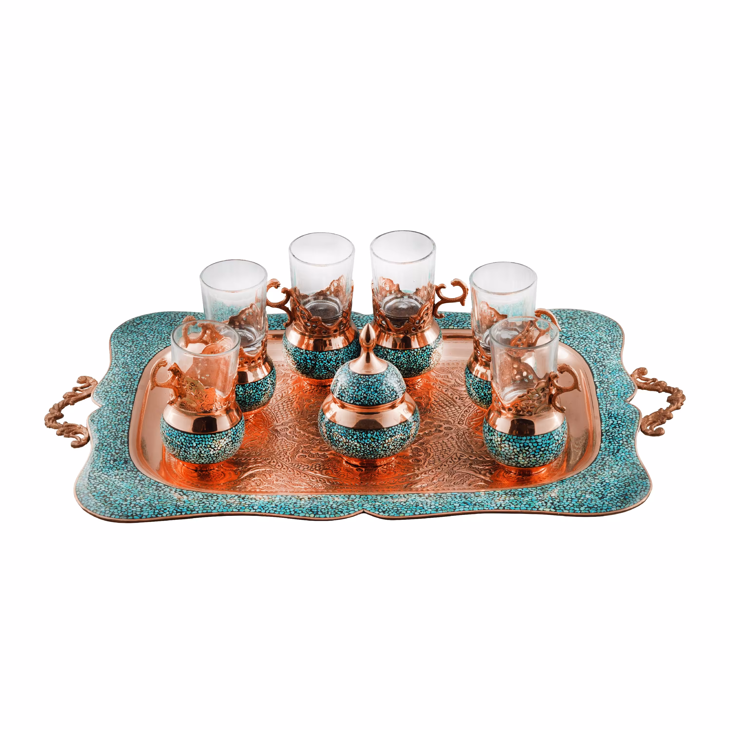 سرویس چای خوری فیروزه کوبی  