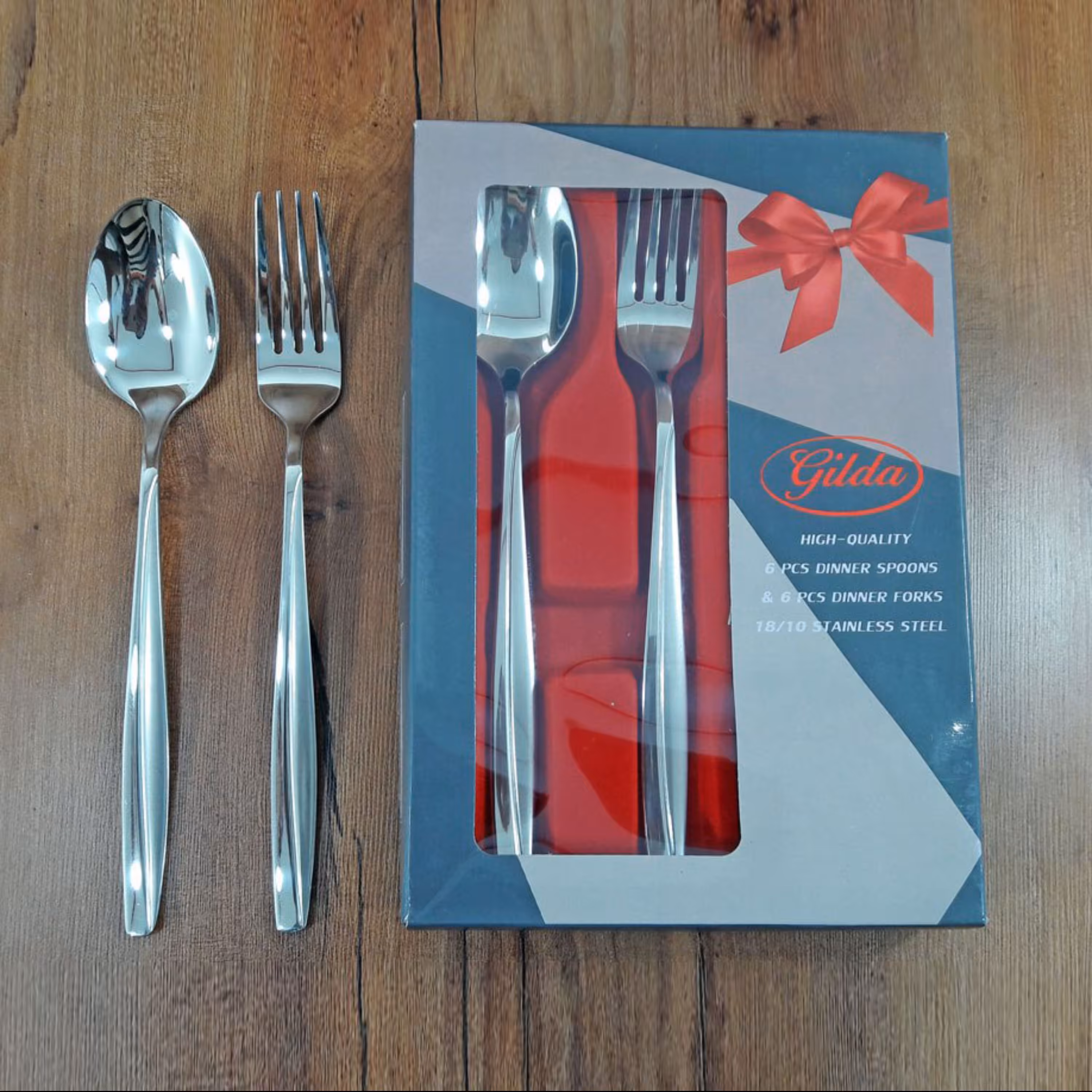 قاشق و چنگال استیل آهنربا نکیر گیلدا طرح B بسته 12 عددی