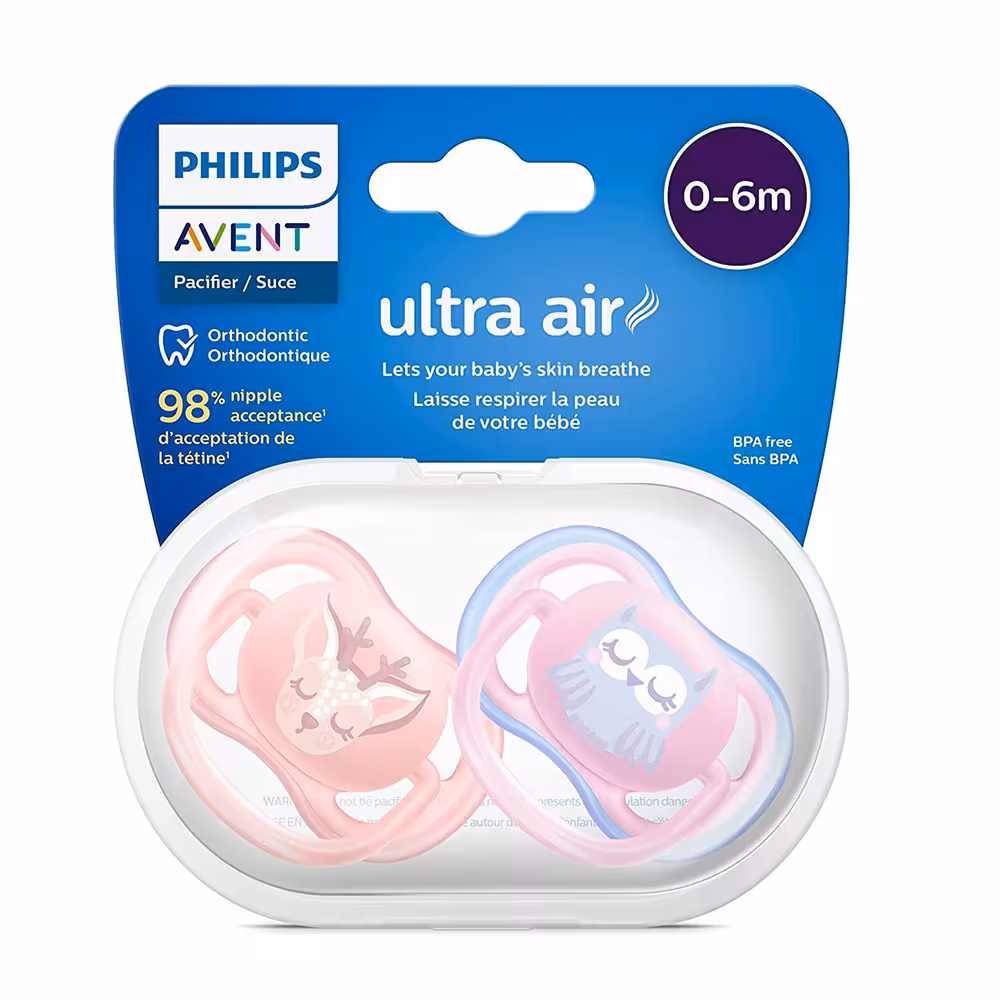 پستانک ارتودنسی الترا ایر 0 - 6 ماه فیلیپس اونت philips avent بسته دو عددی
