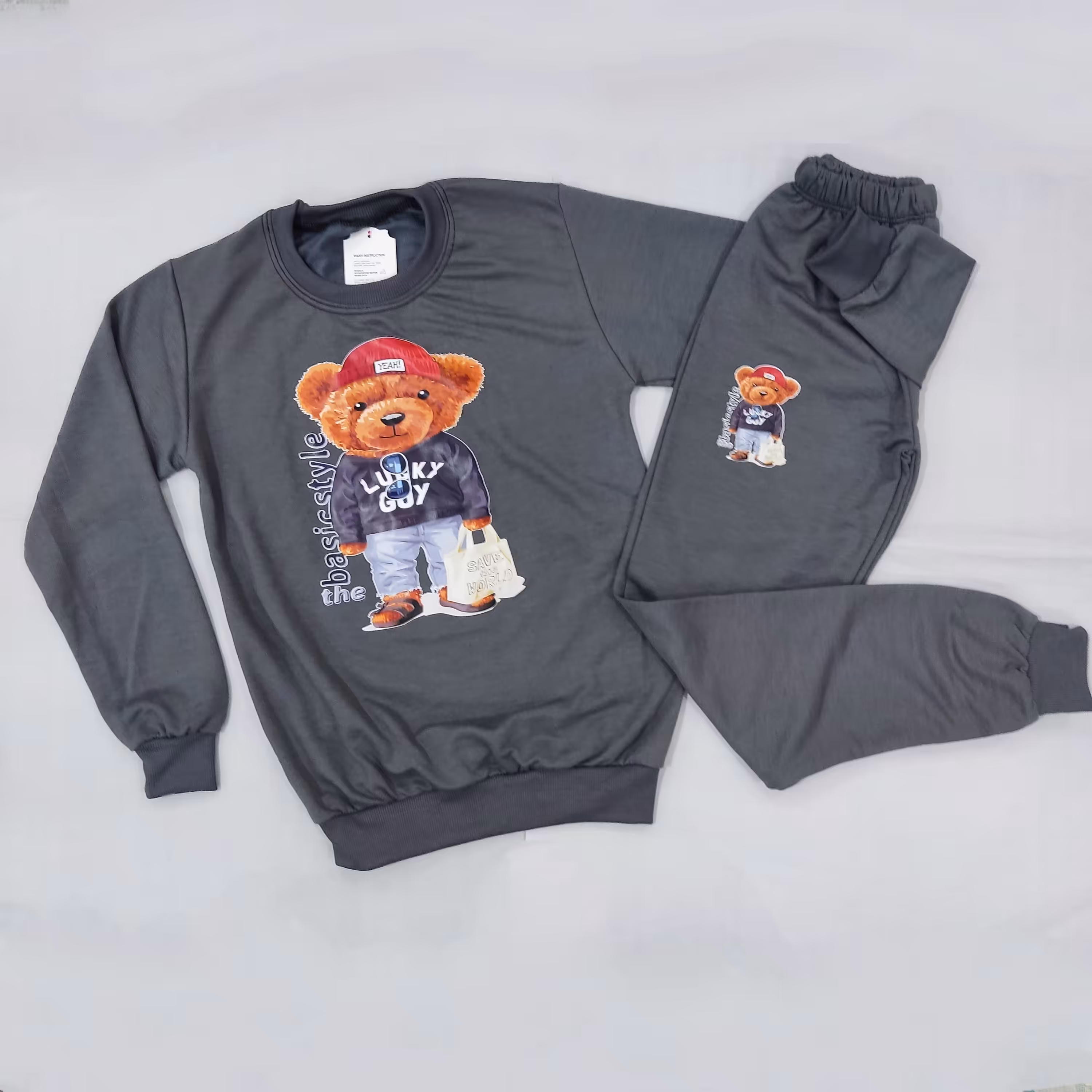 ست بلوز شلوار دورس اسپان پسرانه سایز 55 مدل  تدی توسی