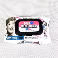 دستمال مرطوب آرایشی 50 برگ دربدار پوست خشک نینو