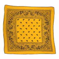 باندانا یا دستمال سر نخی مدل بته جقه اصلی زرد