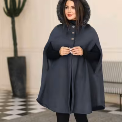 پانچو بافت زنانه مدل شبنم.
