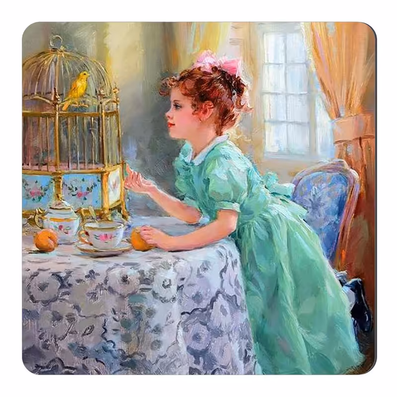  مگنت طرح دختر بچه و پرنده کد wmg2259