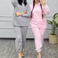 ست هودی شلوار تدی پو کیفیت عالی قد 73 قد شلوار 93 ضخیم 