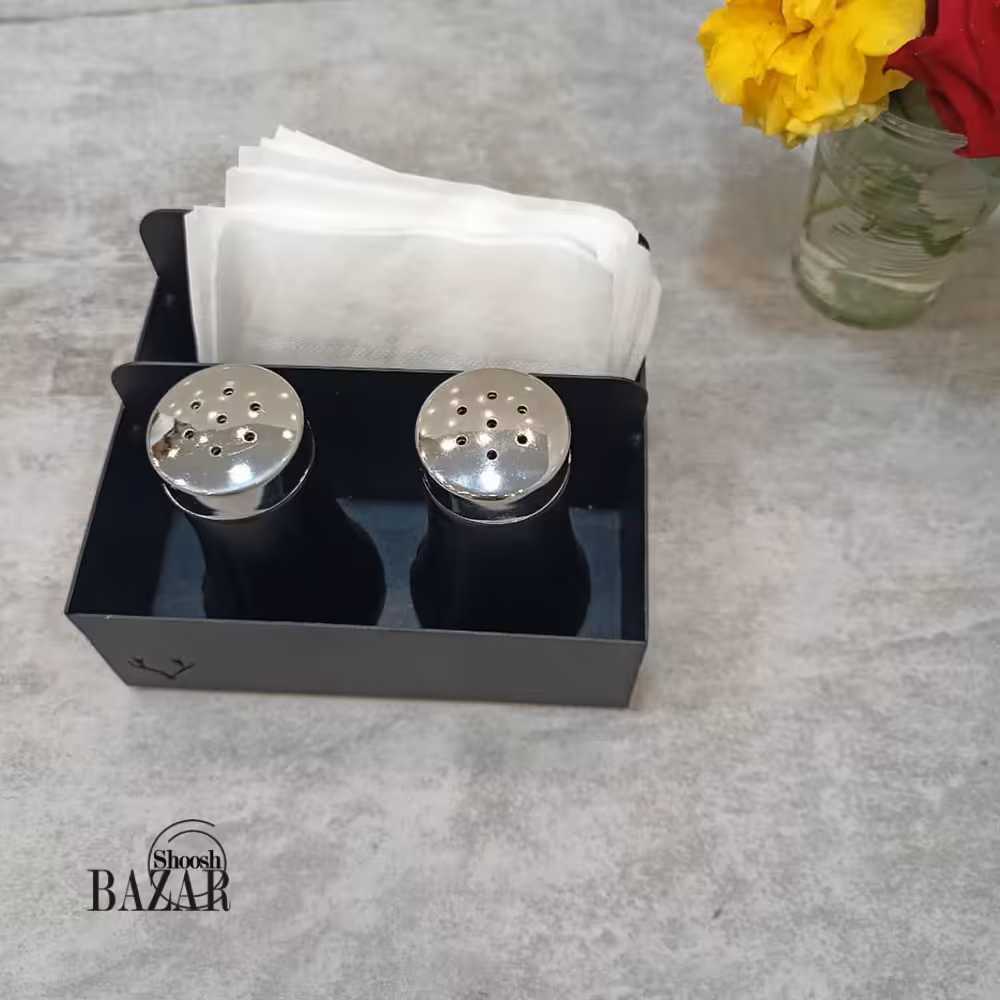 جا دستمال مستطیل فلزی کافه ای