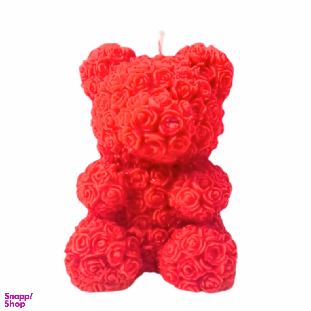 شمع طرح خرس مدل گل رز