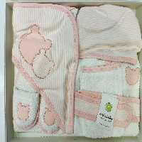 ست حوله نوزادی دخترانه جیم_بیبی اورجینال ترکیه  4 تکه سوپر لوکس ciccimbaby    4PCS