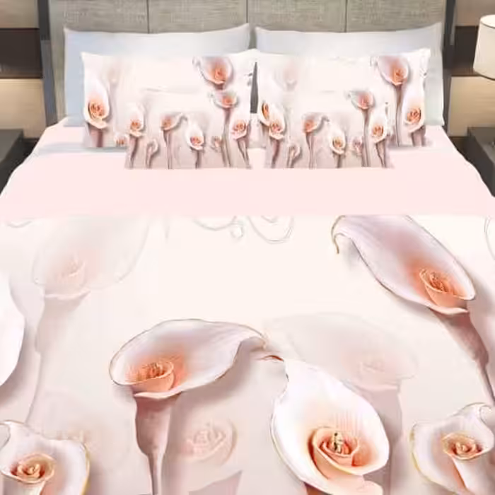 سرویس  روتختی دونفره 8تکه چاپی قابل ست با پرده با انتخاب جنس پارچه کد 984