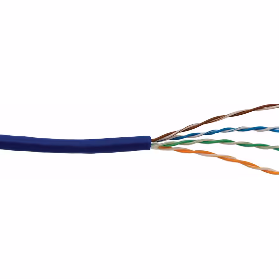 کابل شبکه دی لینک رول 305 متری کت 5E دارای فویل و با روکش پی وی سی آبی بدون شیلد