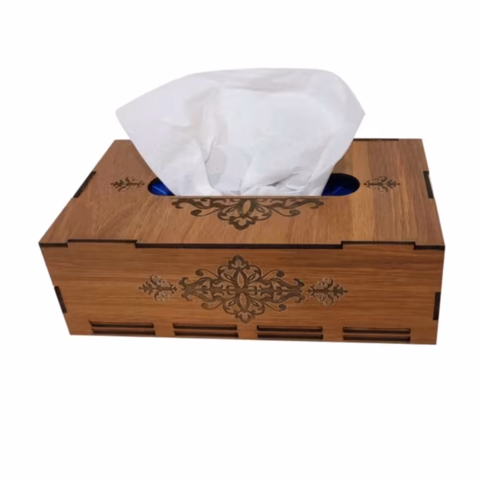 جعبه دستمال کاغذی طرح اسلیمی فندوقی رنگ مناسب برای دستمال کاغذی 200برگ