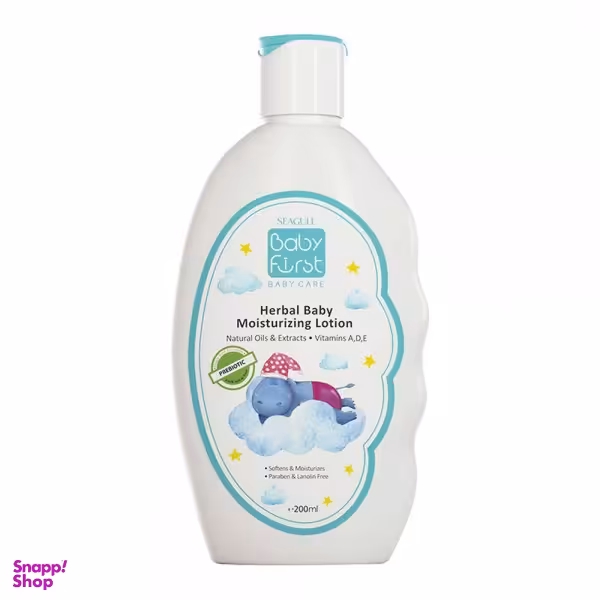 لوسیون مرطوب کننده گیاهی کودک بیبی فرست (Baby First) مدل Herbal Baby حجم 200 میلی لیتر