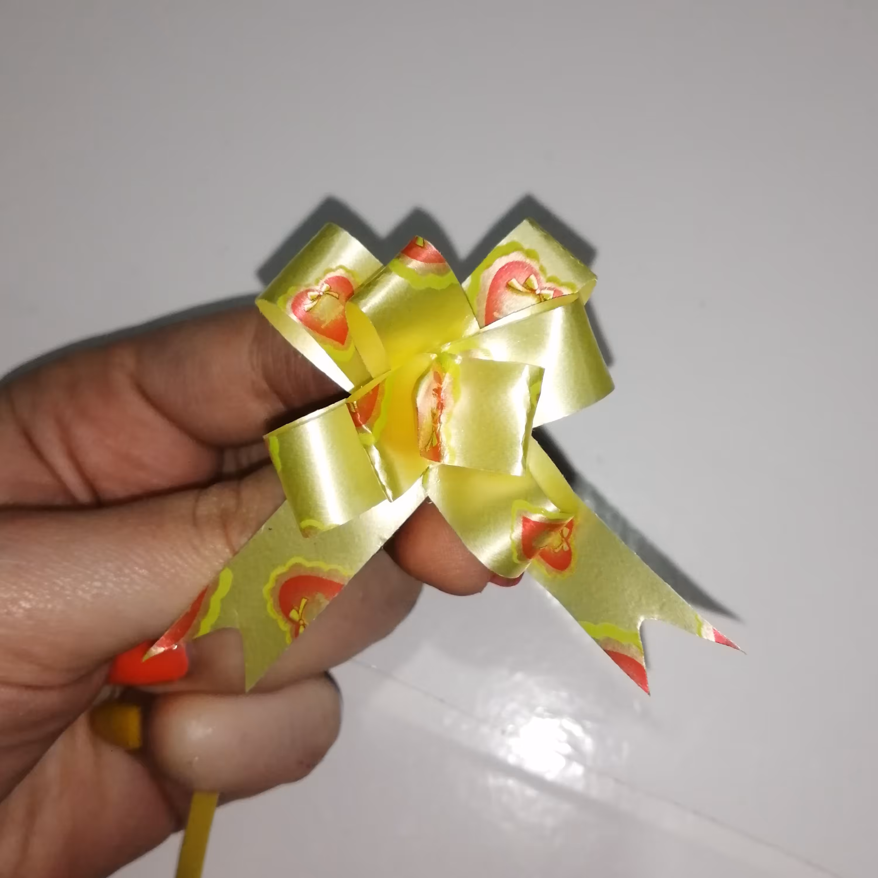 ربان روبان کشی کاغذی تزئینی کادو زرد 