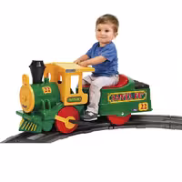 قطارشارژی بزرگ همراه با 12 عدد ریل برند پگ پرگو pegprego اورجینال از2 تا12 سال