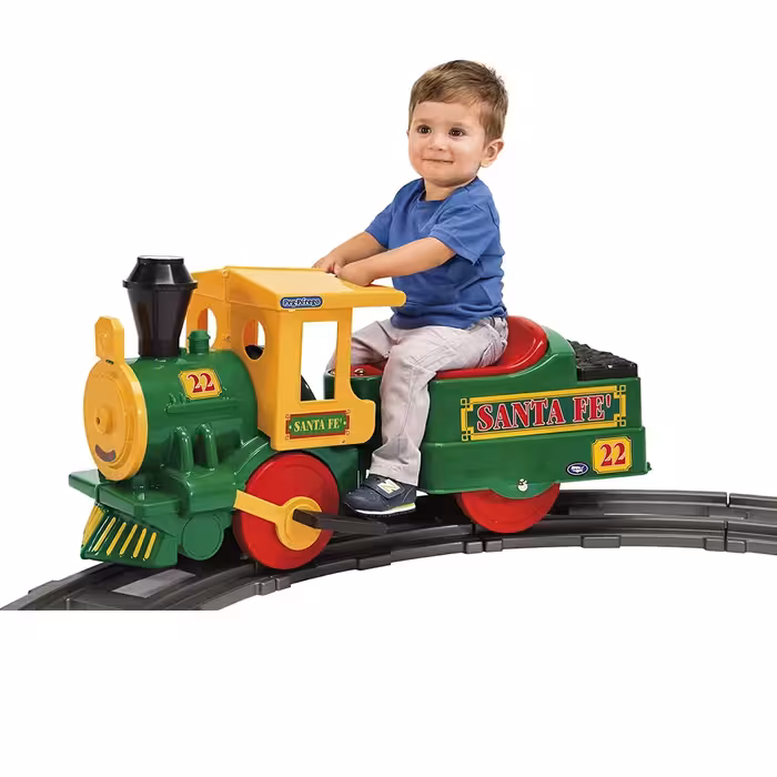 قطارشارژی بزرگ همراه با 12 عدد ریل برند پگ پرگو pegprego اورجینال از2 تا12 سال