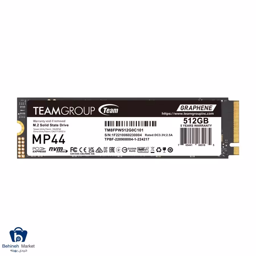 اس اس دی اینترنال تیم گروپ مدل MP44 ظرفیت 512 گیگابایت