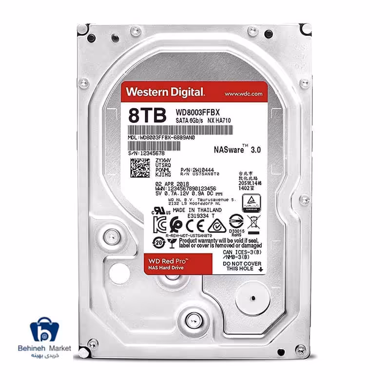 هارد اینترنال وسترن دیجیتال مدل Red ظرفیت 8 ترابایت