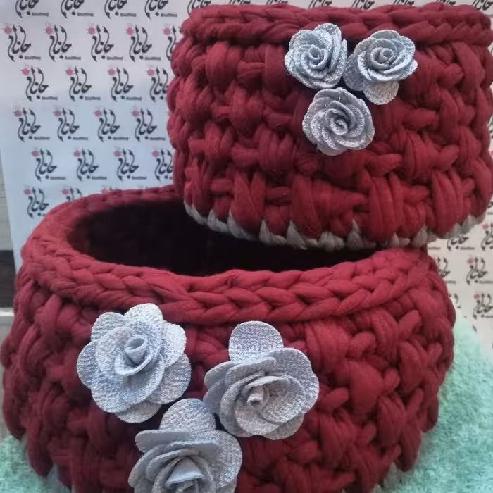 سبدهای گرد تریکو کوچک و بزرگ