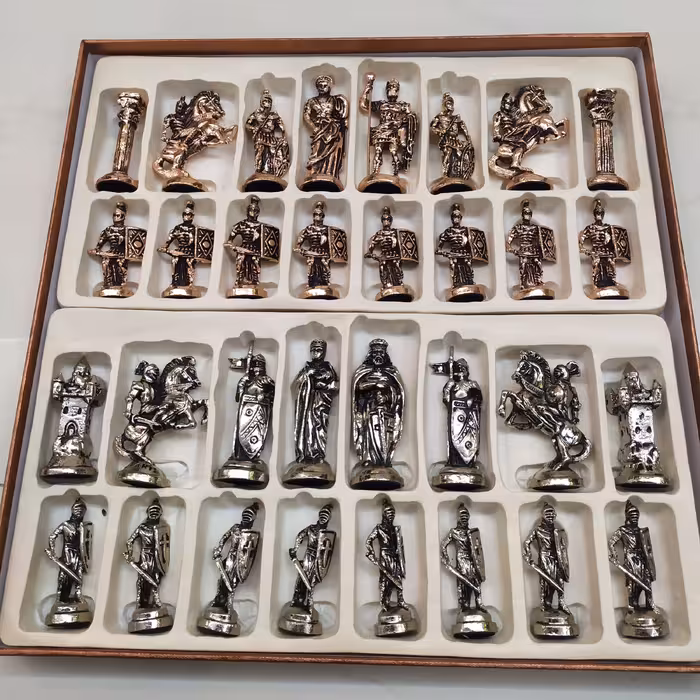 مهره شطرنج فلزی نقش جهان 32 تایی با کیفیت