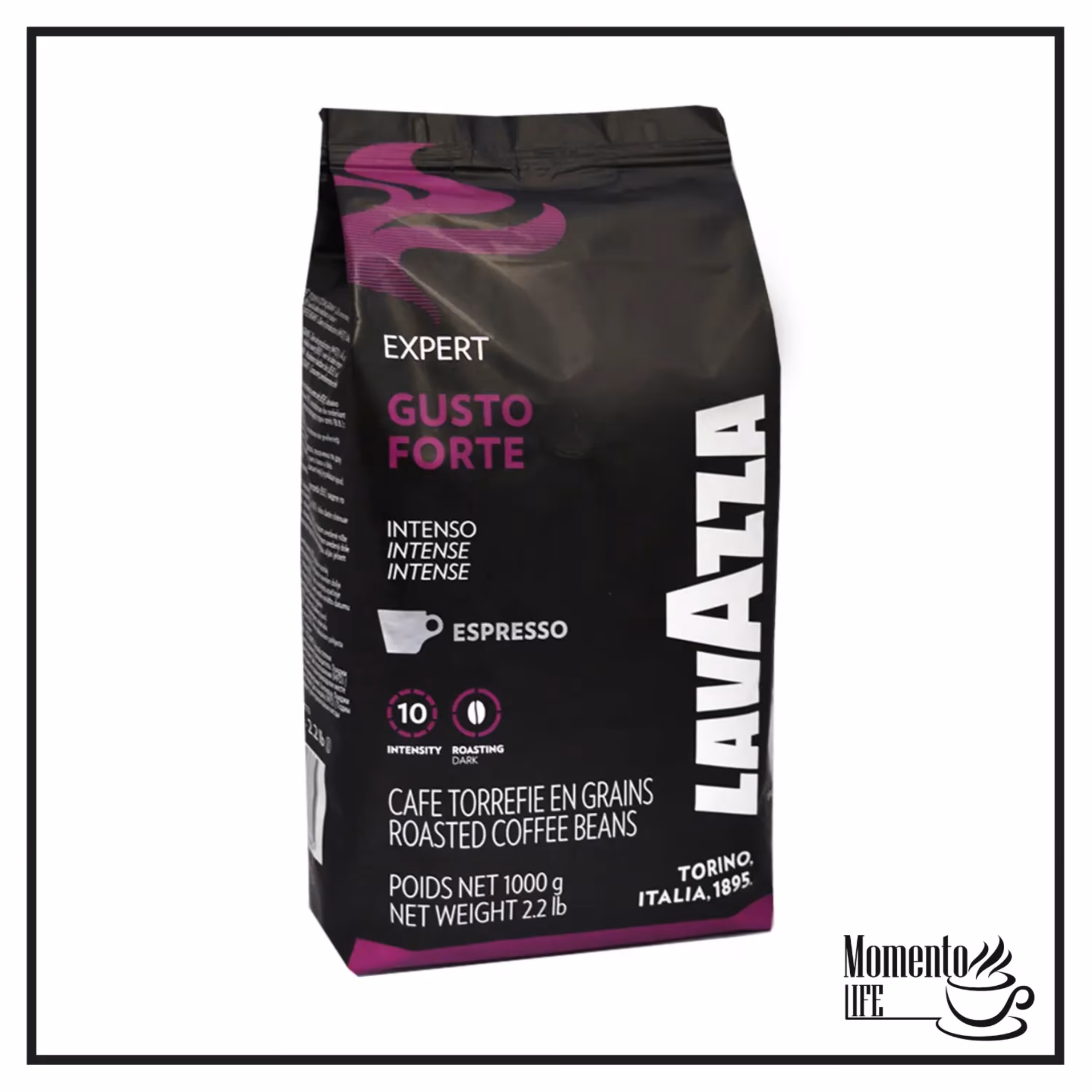 دانه قهوه لاوازا گوستو فورته یک کیلو گرمی