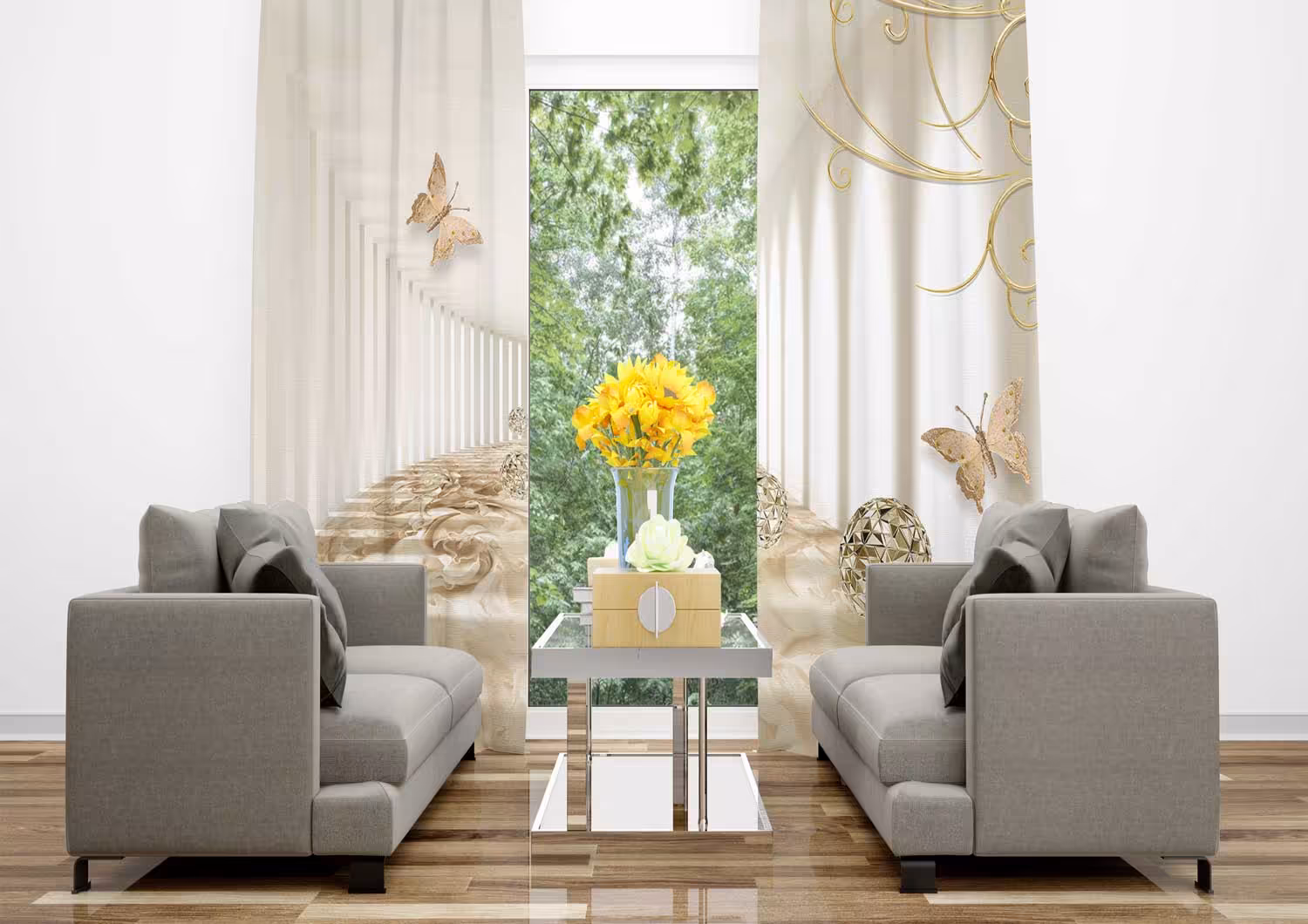 پرده سه بعدی پروانه