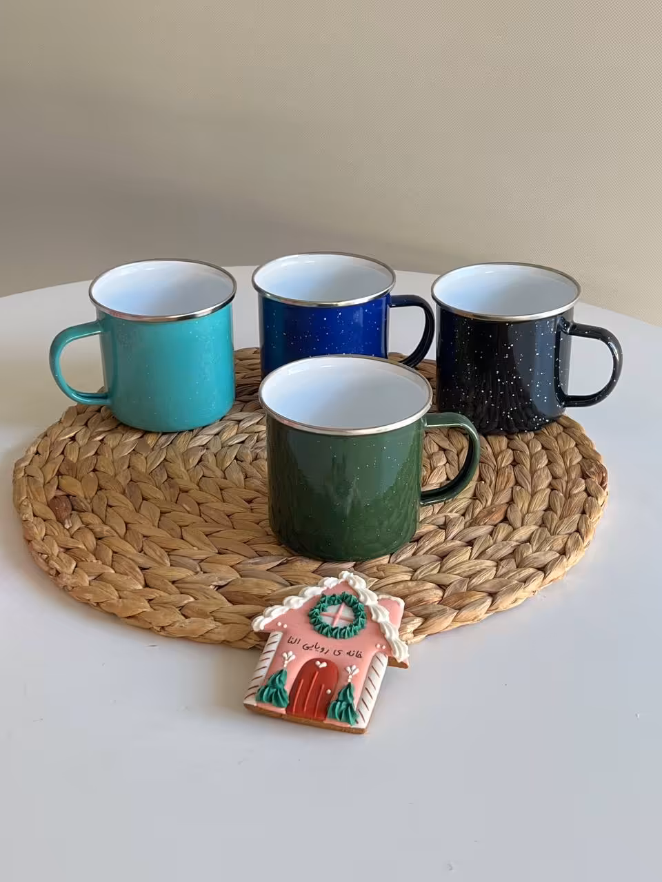 ماگ لعابی خالدار رنگی