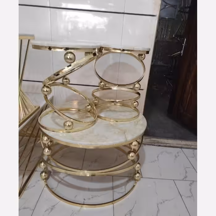 میز عسلی و جلو مبلی مدل ترنج(آبکاری درجه 1 فورتیک)(ارسال با باربری و به صورت پس کرایه)