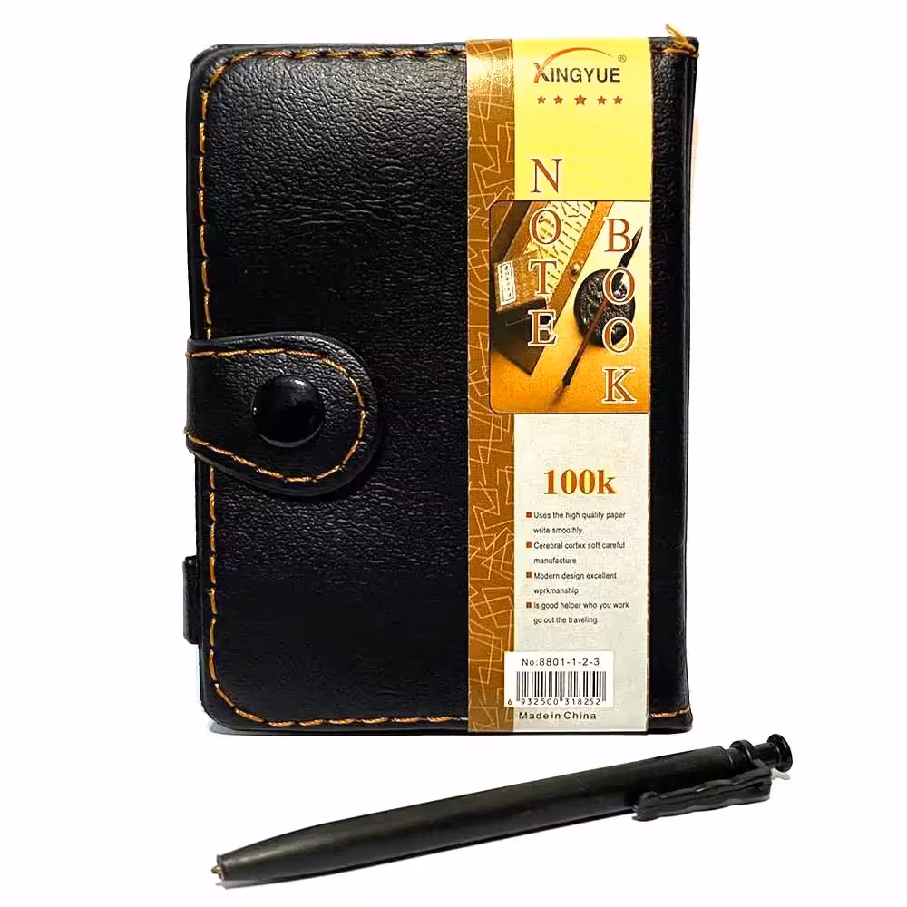 خرید دفترچه یادداشت جلد چرمی جیبی همراه با خودکار
