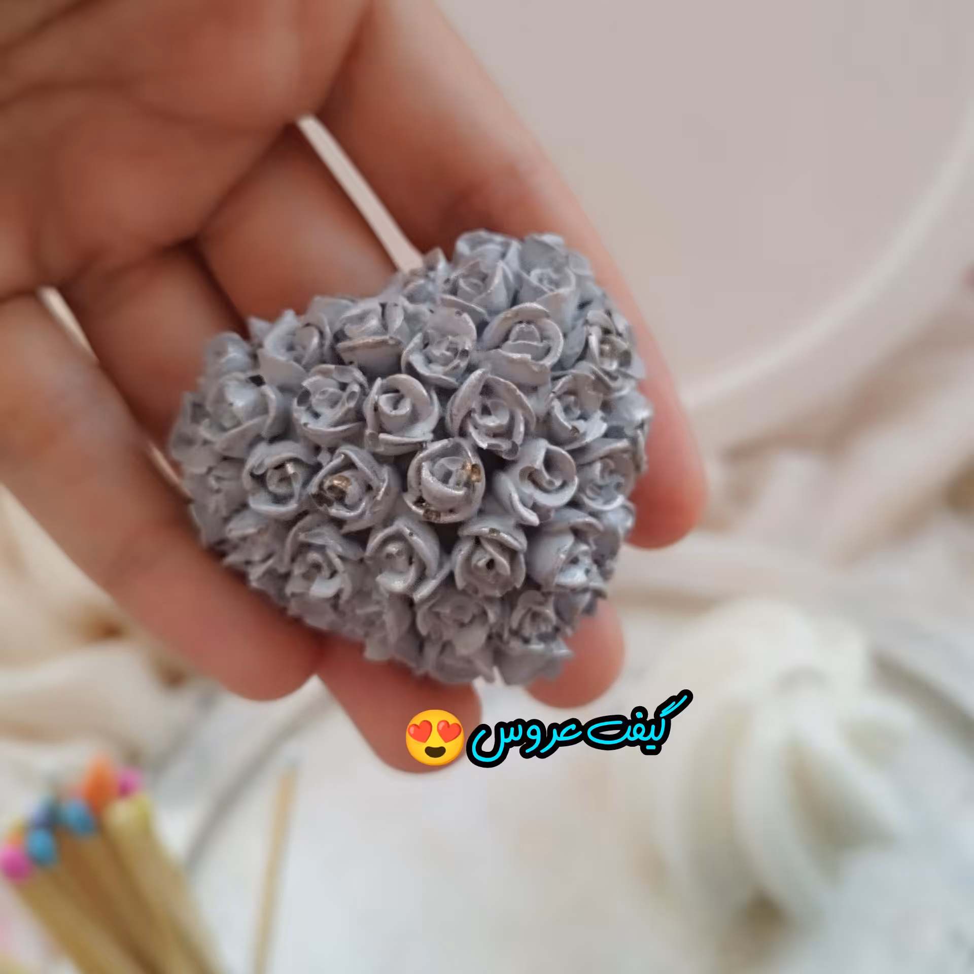 شمع قلب گل رز