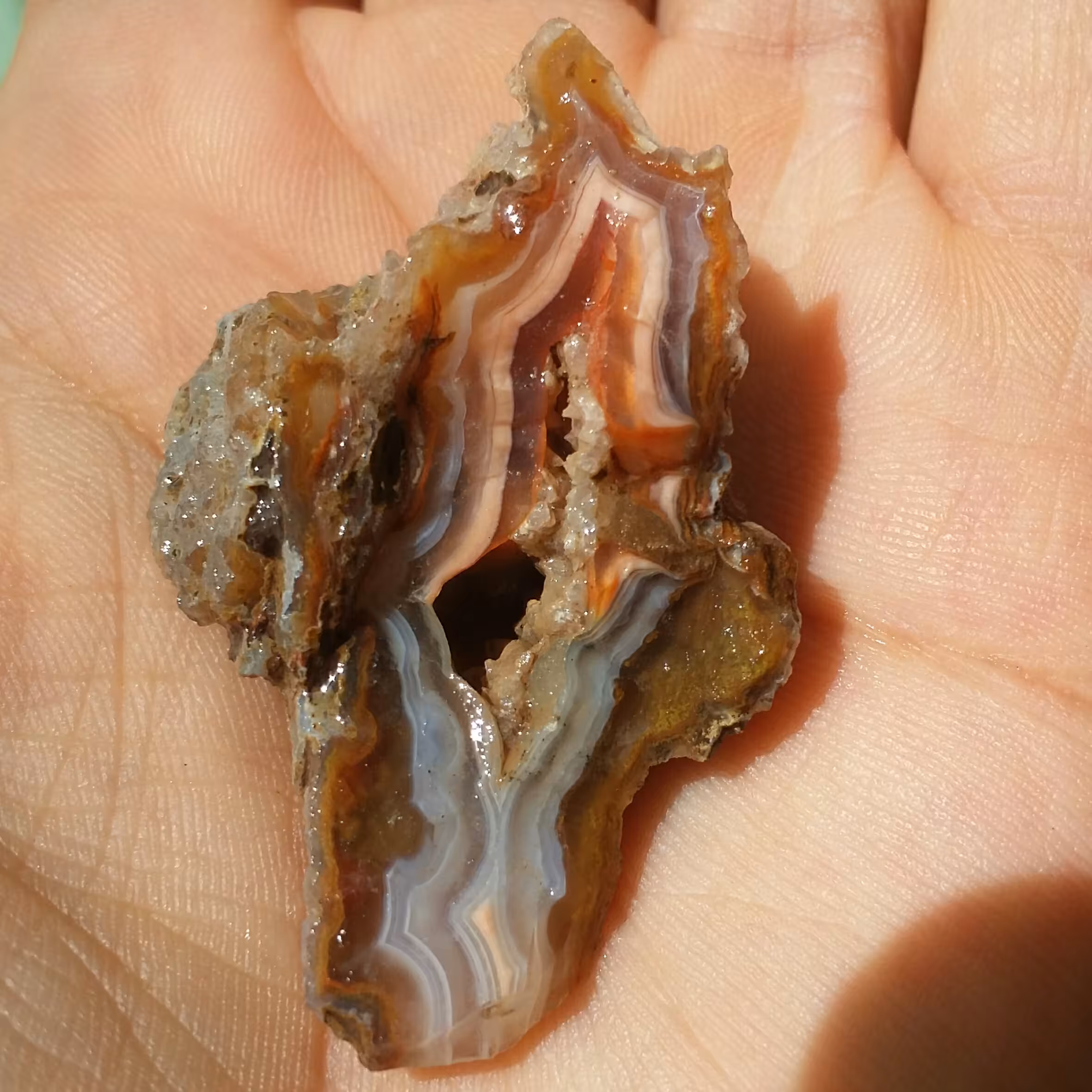 سنگ راف عقیق سلیمانی رنگی بی نظییر محشر 100 درصد طبیعی