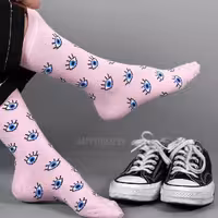 جوراب ساقدار  طرح چشم نظر نخ پنبه فری سایز