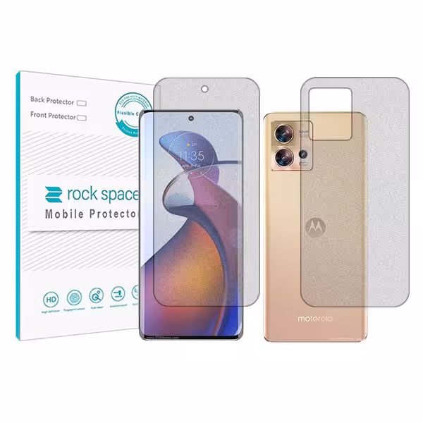 گلس صفحه نمایش و پشت گوشی موتورولا Edge 30 Fusion مدل نانو هیدروژل گیمینگ برند راک اسپیس کد23390ss