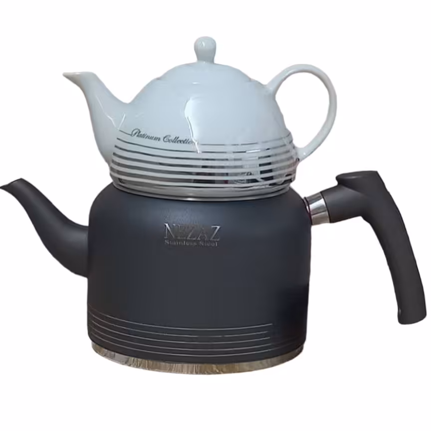 کتری و قوری استیل 3 لیتر نزاز طوسی