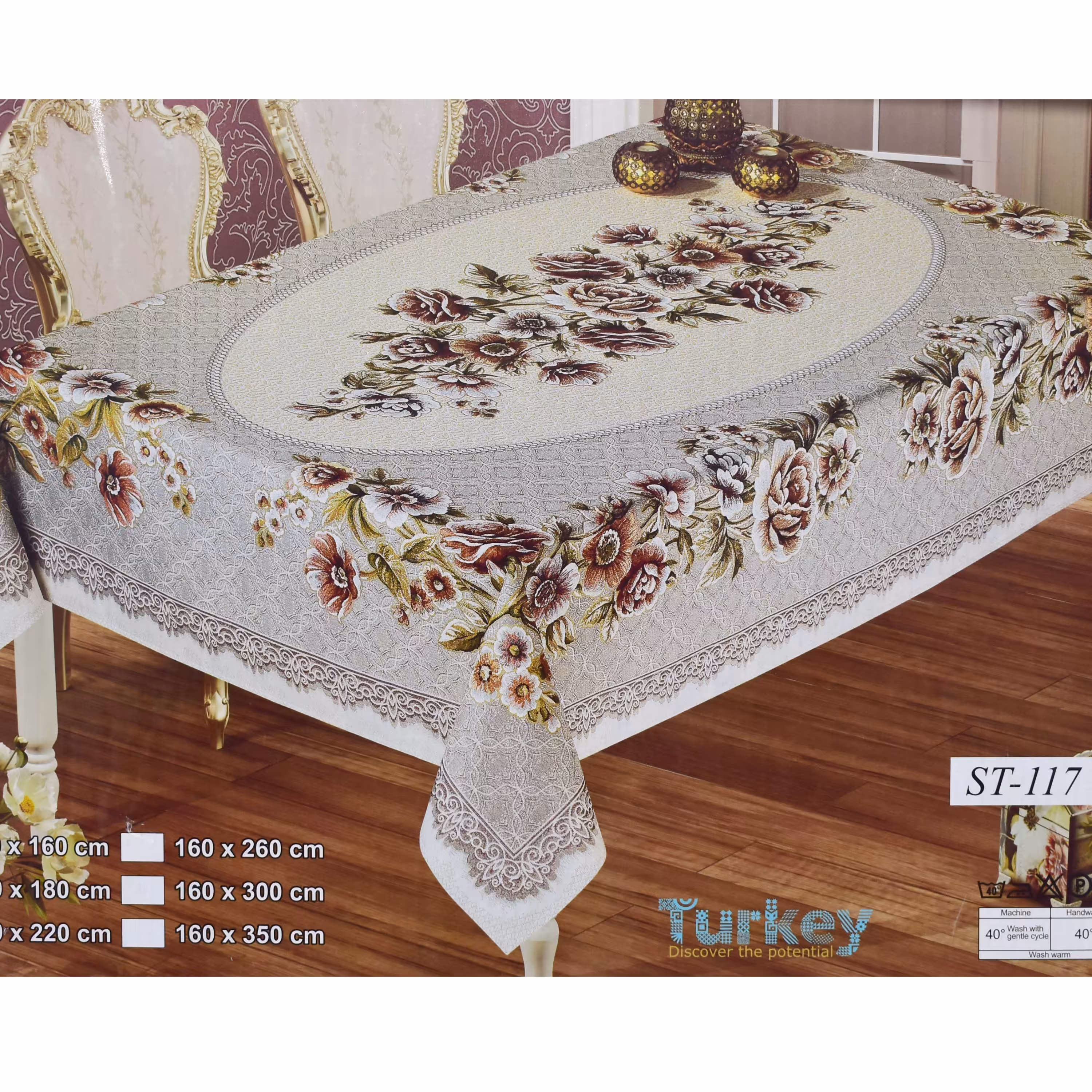 رومیزی ناهارخوری 6 نفره ساگول تک استیل مدل st 117